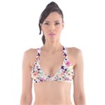 Abstract Floral Background Plunge Bikini Top