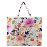 Abstract Floral Background Zipper Large Tote Bag