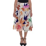 Abstract Floral Background Perfect Length Midi Skirt