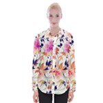 Abstract Floral Background Womens Long Sleeve Shirt