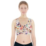 Abstract Floral Background Sports Bra With Pocket