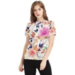 Abstract Floral Background Women s Short Sleeve Rash Guard