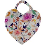 Abstract Floral Background Giant Heart Shaped Tote