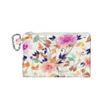 Abstract Floral Background Canvas Cosmetic Bag (Small)