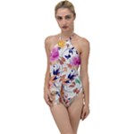 Abstract Floral Background Go with the Flow One Piece Swimsuit