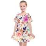 Abstract Floral Background Kids  Smock Dress