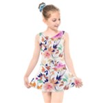 Abstract Floral Background Kids  Skater Dress Swimsuit