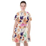 Abstract Floral Background Sailor Dress