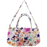 Abstract Floral Background Removable Strap Handbag