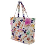Abstract Floral Background Zip Up Canvas Bag