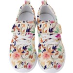 Abstract Floral Background Men s Velcro Strap Shoes
