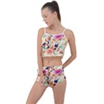 Abstract Floral Background Summer Cropped Co-Ord Set