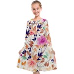 Abstract Floral Background Kids  Midi Sailor Dress