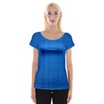 Blue Abstract, Background Pattern Cap Sleeve Top
