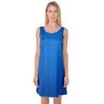 Blue Abstract, Background Pattern Sleeveless Satin Nightdress