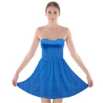 Blue Abstract, Background Pattern Strapless Bra Top Dress