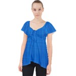 Blue Abstract, Background Pattern Lace Front Dolly Top