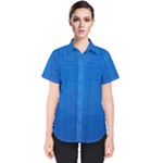 Blue Abstract, Background Pattern Women s Short Sleeve Shirt