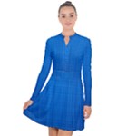 Blue Abstract, Background Pattern Long Sleeve Panel Dress