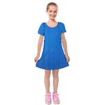 Blue Abstract, Background Pattern Kids  Short Sleeve Velvet Dress