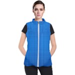 Blue Abstract, Background Pattern Women s Puffer Vest