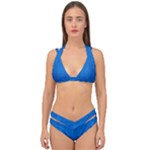Blue Abstract, Background Pattern Double Strap Halter Bikini Set
