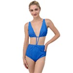 Blue Abstract, Background Pattern Tied Up Two Piece Swimsuit