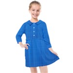 Blue Abstract, Background Pattern Kids  Quarter Sleeve Shirt Dress