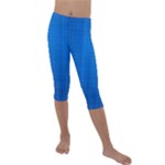 Blue Abstract, Background Pattern Kids  Lightweight Velour Capri Leggings 