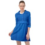 Blue Abstract, Background Pattern Mini Skater Shirt Dress