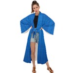 Blue Abstract, Background Pattern Maxi Kimono