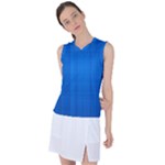 Blue Abstract, Background Pattern Women s Sleeveless Sports Top