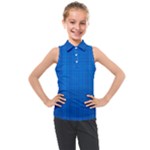 Blue Abstract, Background Pattern Kids  Sleeveless Polo T-Shirt