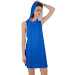 Blue Abstract, Background Pattern Racer Back Hoodie Dress