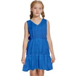 Blue Abstract, Background Pattern Kids  Sleeveless Tiered Mini Dress