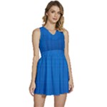 Blue Abstract, Background Pattern Sleeveless High Waist Mini Dress