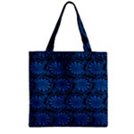 Blue Floral Pattern Floral Greek Ornaments Zipper Grocery Tote Bag