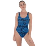 Blue Floral Pattern Floral Greek Ornaments Bring Sexy Back Swimsuit