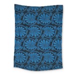 Blue Floral Pattern Floral Greek Ornaments Medium Tapestry