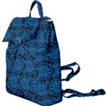 Blue Floral Pattern Floral Greek Ornaments Buckle Everyday Backpack