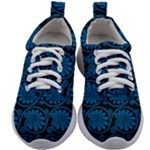 Blue Floral Pattern Floral Greek Ornaments Kids Athletic Shoes