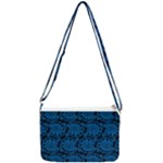 Blue Floral Pattern Floral Greek Ornaments Double Gusset Crossbody Bag