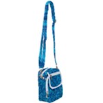 Blue Floral Pattern Texture, Floral Ornaments Texture Shoulder Strap Belt Bag