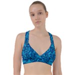 Blue Floral Pattern Texture, Floral Ornaments Texture Sweetheart Sports Bra