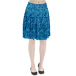 Blue Floral Pattern Texture, Floral Ornaments Texture Pleated Skirt