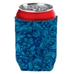 Blue Floral Pattern Texture, Floral Ornaments Texture Can Holder