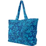 Blue Floral Pattern Texture, Floral Ornaments Texture Simple Shoulder Bag