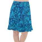 Blue Floral Pattern Texture, Floral Ornaments Texture Fishtail Chiffon Skirt