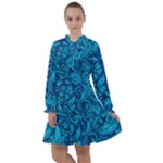Blue Floral Pattern Texture, Floral Ornaments Texture All Frills Chiffon Dress