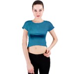 Blue Stone Texture Grunge, Stone Backgrounds Crew Neck Crop Top